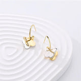 925 Silver Champagne Butterflies Leaf Splicing Earhook