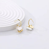 925 Silver Champagne Butterflies Leaf Splicing Earhook