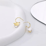 925 Silver Champagne Butterflies Leaf Splicing Earhook