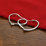 Women's 925 Silver Heart Earrings-Temperament Fine Jewelry-Original Solid Silver