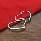 Women's 925 Silver Heart Earrings-Temperament Fine Jewelry-Original Solid Silver