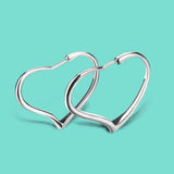 Women's 925 Silver Heart Earrings-Temperament Fine Jewelry-Original Solid Silver