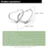 Women's 925 Silver Heart Earrings-Temperament Fine Jewelry-Original Solid Silver