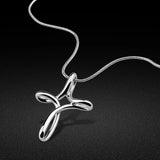 925 Silver Cross Pendant Snake Chain Necklace