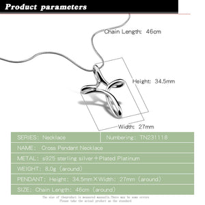 925 Silver Cross Pendant Snake Chain Necklace