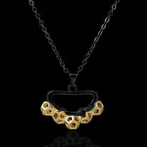 Women's 925 Silver Necklace Irregular Honeycomb Pendant Retro Party Jewelry