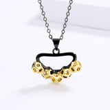 Women's 925 Silver Necklace Irregular Honeycomb Pendant Retro Party Jewelry