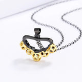 Women's 925 Silver Necklace Irregular Honeycomb Pendant Retro Party Jewelry