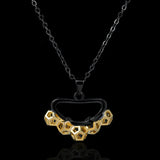 Women's 925 Silver Necklace Irregular Honeycomb Pendant Retro Party Jewelry