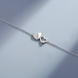 925 Silver Heart Rose Zircon Bracelet Adjustable Romantic Jewelry