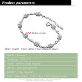 925 Silver CZ Chain Bracelet Women's Jewelry Gift