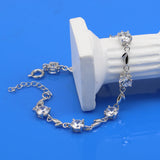925 Silver CZ Chain Bracelet Women's Jewelry Gift