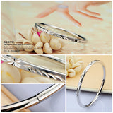 925 Silver Bracelet Engraved Pattern Women's Jewelry