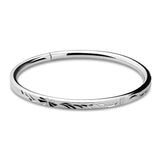 925 Silver Bracelet Engraved Pattern Women's Jewelry