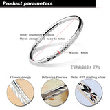 925 Silver Bracelet Engraved Pattern Women's Jewelry