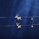 925 Silver Bracelet Reindeer Fairy Horn Zircon Jewelry Gift
