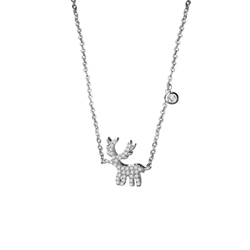 925 Silver Bracelet Reindeer Fairy Horn Zircon Jewelry Gift