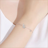 925 Silver Bracelet Reindeer Fairy Horn Zircon Jewelry Gift
