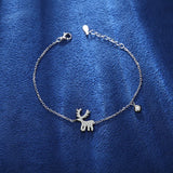 925 Silver Bracelet Reindeer Fairy Horn Zircon Jewelry Gift