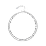Women's 925 Silver Bracelet with Stars and Olive Beads