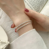 Women's 925 Silver Bracelet with Stars and Olive Beads