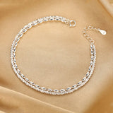 Women's 925 Silver Bracelet with Stars and Olive Beads