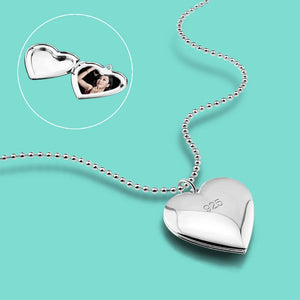 925 Silver Heart Photo Box Necklace Customizable Anniversary Gift