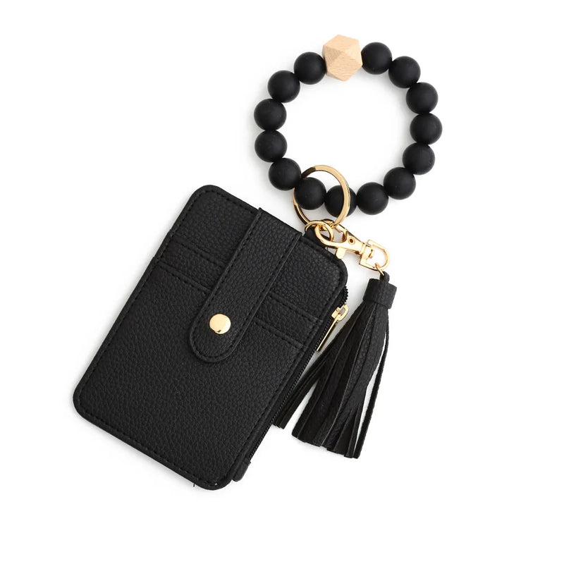 Women's Card Bag Keychain Silicone Bracelet
