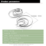Women's Hyperbole Silver Earrings 925 Sterling Silver Round Multilayer Earring