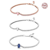 925 Silver Tennis Bracelet Charm DIY Gift