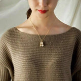 Natural Freshwater Pearl Necklace Peanut Pendant Clavicle Chain