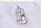 Natural Freshwater Pearl Necklace Peanut Pendant Clavicle Chain