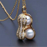 Natural Freshwater Pearl Necklace Peanut Pendant Clavicle Chain