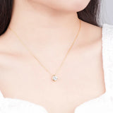 S925 Silver Zircon Digital Collar Chain Necklace