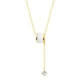 S925 Sterling Silver Opal Zircon Necklace