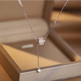 S925 Sterling Silver Opal Zircon Necklace