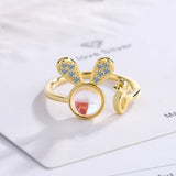 Silver Moonstone Rabbit Open Ring Jewelry Gift