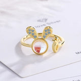 Silver Moonstone Rabbit Open Ring Jewelry Gift