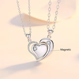 Women's Silver Zircon Heart Pendant Necklace