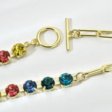 Colorful Choker Necklace Rainbow Crystal Zircon Chain Jewelry