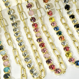 Colorful Choker Necklace Rainbow Crystal Zircon Chain Jewelry