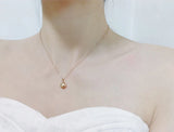 S925 Silver Necklace Small Golden Bean Pendant Clavicle Chain 40+5cm
