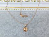 S925 Silver Necklace Small Golden Bean Pendant Clavicle Chain 40+5cm