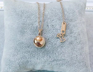 S925 Silver Necklace Small Golden Bean Pendant Clavicle Chain 40+5cm
