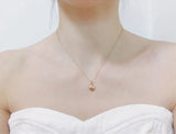 S925 Silver Necklace Small Golden Bean Pendant Clavicle Chain 40+5cm