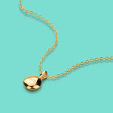 S925 Silver Necklace Small Golden Bean Pendant Clavicle Chain 40+5cm