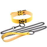 Sexy Rivet Metal Collar with Traction Rope