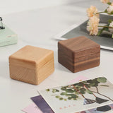 Wood Diamond Ring Box with Magnets for Wedding Proposal Anniversary Engagement
