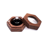 Wood Diamond Ring Box with Magnets for Wedding Proposal Anniversary Engagement