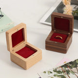 Wood Diamond Ring Box with Magnets for Wedding Proposal Anniversary Engagement
